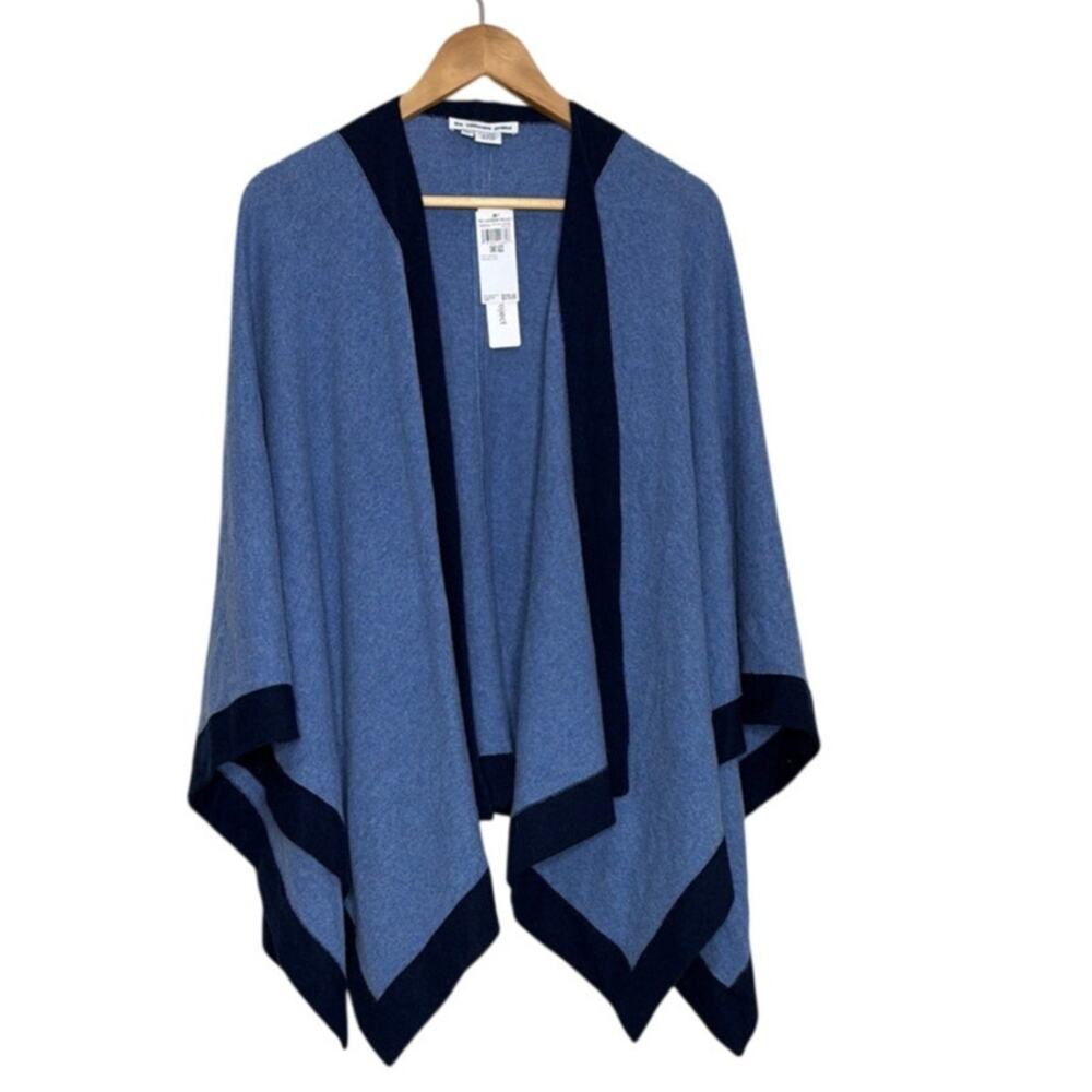 The Cashmere Project Colorblock Wrap Blue Jean Heather/Navy  One Size New